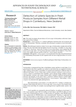 Detection of Listeria Species in Fresh Produce Samples from