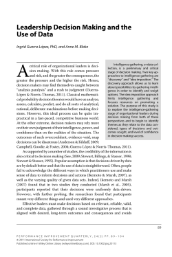 Leadership decision making and the use of data
