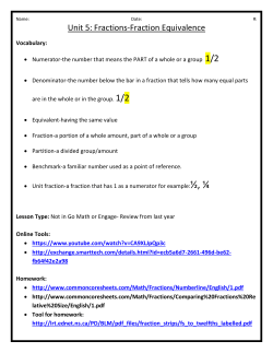 Unit 5: Fractions-Fraction Equivalence