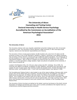 The University of Akron Counseling and Testing Center Doctoral