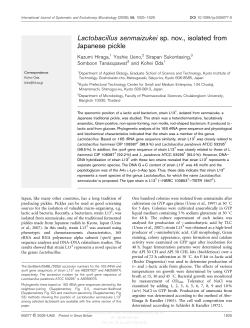 Lactobacillus senmaizukei sp. nov., isolated from Japanese pickle