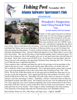 November 2013 Newsletter - Atlanta Saltwater Sportsman`s Club