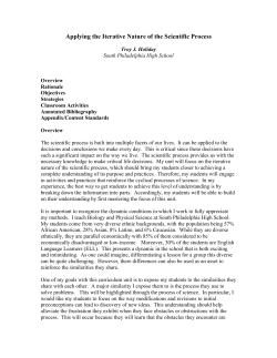 Applying the Iterative Nature of the Scientific Process