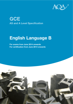 A-level English Language B Specification Specification