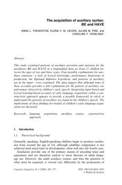 The acquisition of auxiliary syntax: BE and HAVE