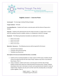 Concrete Poem - Healing Through the Arts