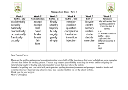Term 4 Spellings - Oaks Primary Academy