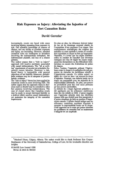 Risk Exposure as Injury: Alleviating the Injustice of Tort Causation