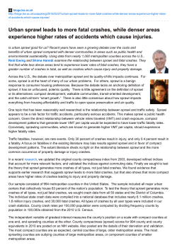 Urban sprawl leads to more fatal crashes, while denser areas