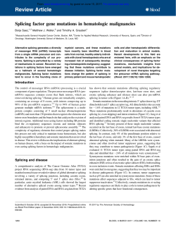 Splicing factor gene mutations in hematologic