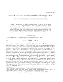 February 2, 2015 REVERSE AND DUAL LOOMIS-WHITNEY