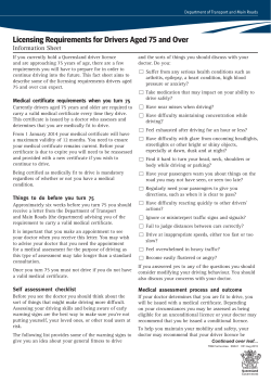 Licensing Requirements for Drivers Aged 75 and Over