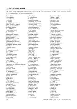 acknowledgements - Current Science