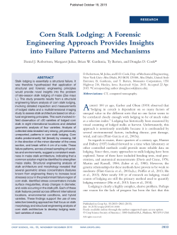 Corn Stalk Lodging: A Forensic Engineering Approach Provides