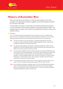 History of Australian Rice