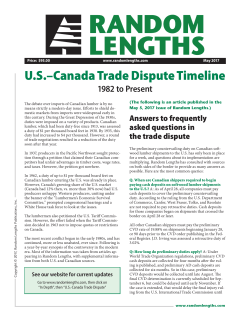 US–Canada Trade Dispute Timeline