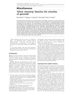 Miscellaneous `Ethnic cleansing` bleaches the