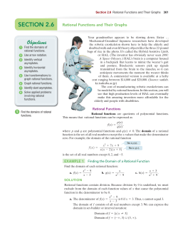 Section 2.6 Rational Functions and Their Graphs 361