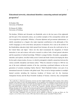 Educational networks, educational identities: connecting national