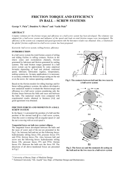 friction torque and efficiency in a ball
