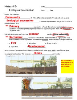 Notes #2- Ecological Succession
