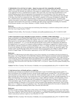 1. Optimisation of an early harvest regime &ndash; impact on grape and