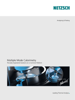 Multiple Mode Calorimetry - NETZSCH Thermal Analysis