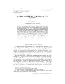 PENTAGRAMS, INSCRIBED POLYGONS, AND PRYM VARIETIES 1