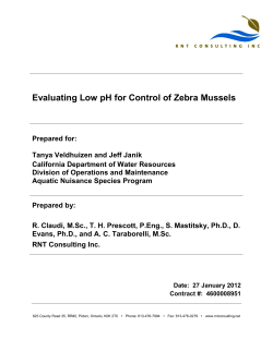 Evaluating Low pH for Control of Zebra Mussels