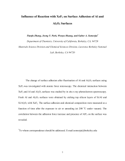 Influence of Reaction with XeF2 on Surface Adhesion of Al