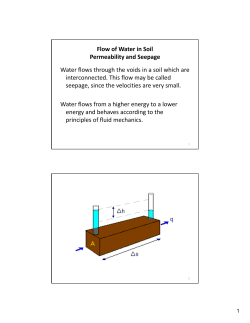 Flow of Water Soil Permeability and Seepage