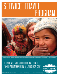 EXPERIENCE Andean CULTURE AND craft while