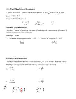 12.1 Simplifying Rational Expressions
