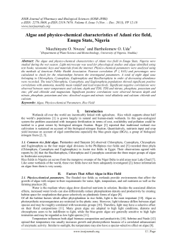 Algae and physico-chemical characteristics of Adani rice field