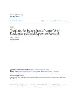 Thank You For Being a Friend: Women`s Self-Disclosures