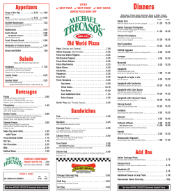 Menu - Michael Trecaso`s Italian Restaurant