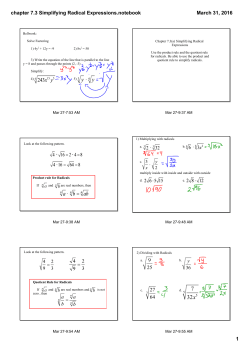 chapter 7.3 Simplifying Radical Expressions.notebook