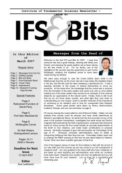 Messages from the Head of Institute