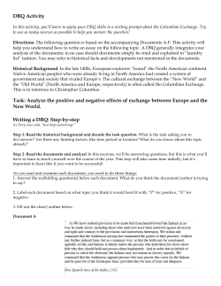 Columbian Exchange Writing Task