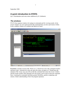A quick introduction to STATA
