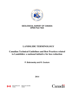 LANDSLIDE TERMINOLOGY Canadian Technical Guidelines and