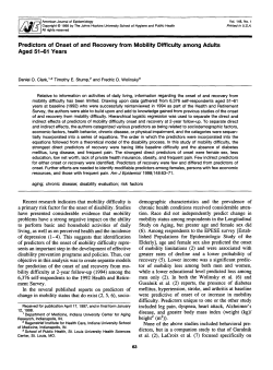 Predictors of Onset of and Recovery from Mobility Difficulty among