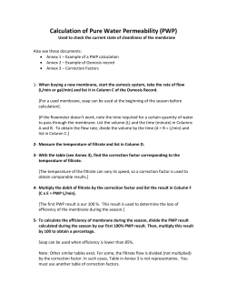Pure Water Permeability Calculation