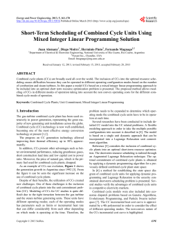 Short-Term Scheduling of Combined Cycle Units Using Mixed