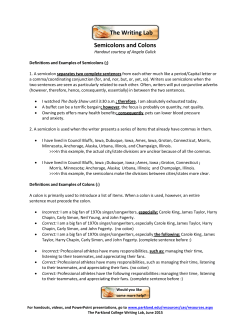 Semicolons and Colons