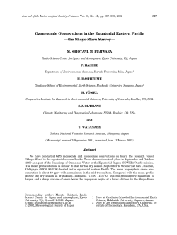 Ozonesonde Observations in the Equatorial - J