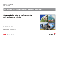Changes in Canadians` preferences for milk and dairy products