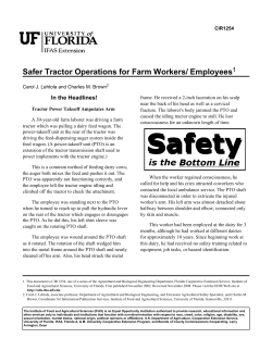 Safer Tractor Operations for Farm Workers/Employees