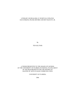 LITERARY JOURNALISM AT SPORTS ILLUSTRATED: DAN