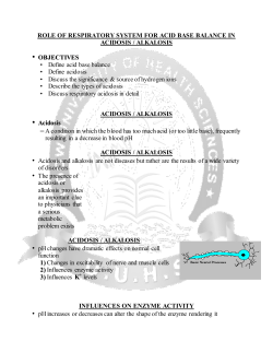 ROLE OF RESPIRATORY SYSTEM FOR ACID BASE BALANCE IN